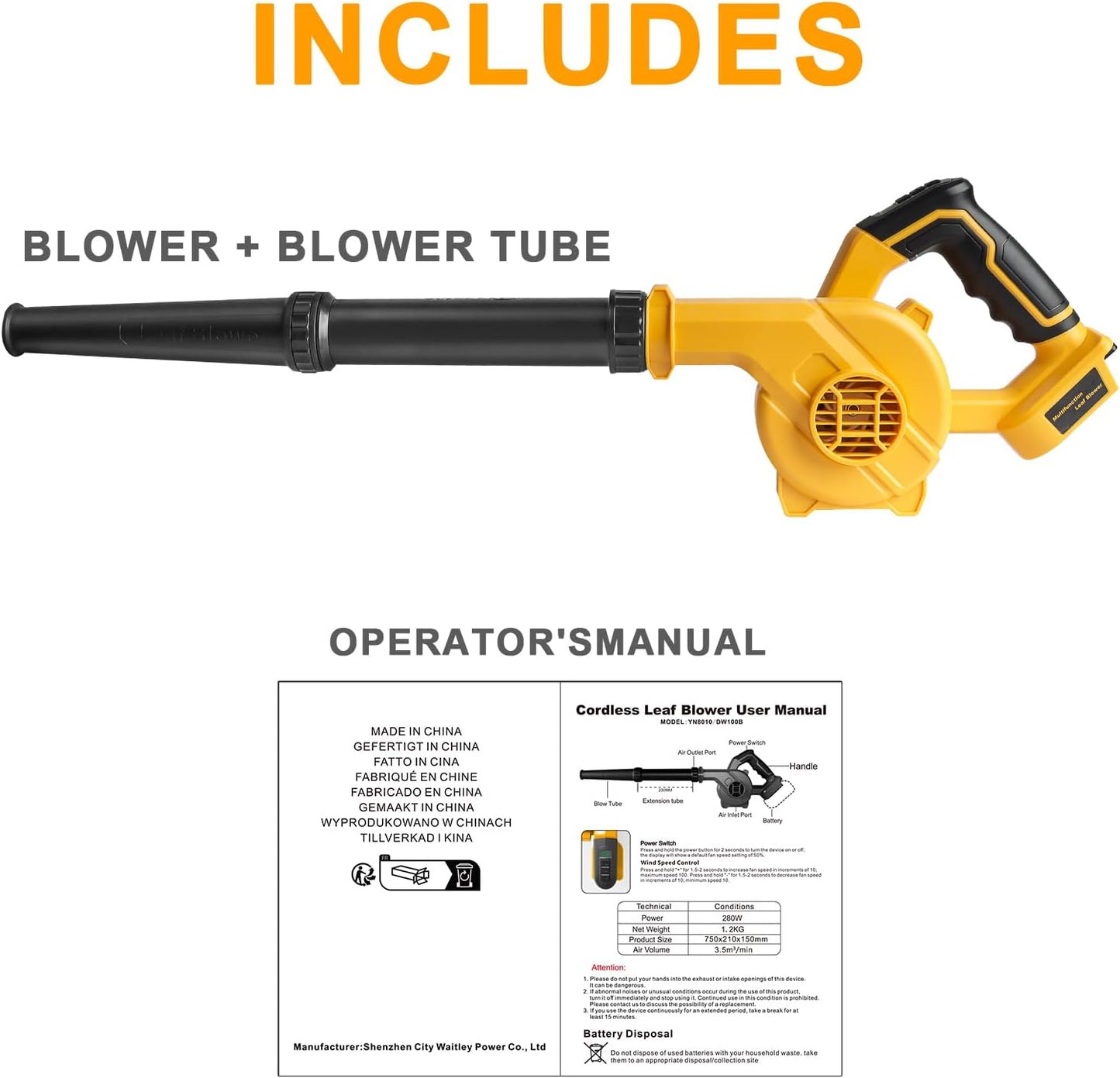 Soffiatore a Batteria XR 18V Compatibile